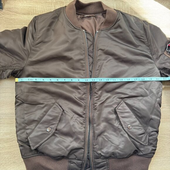 New Alpha Industries MA-1 Reversible Bomber Jacket Brown Womens Small - Picture 10 of 12